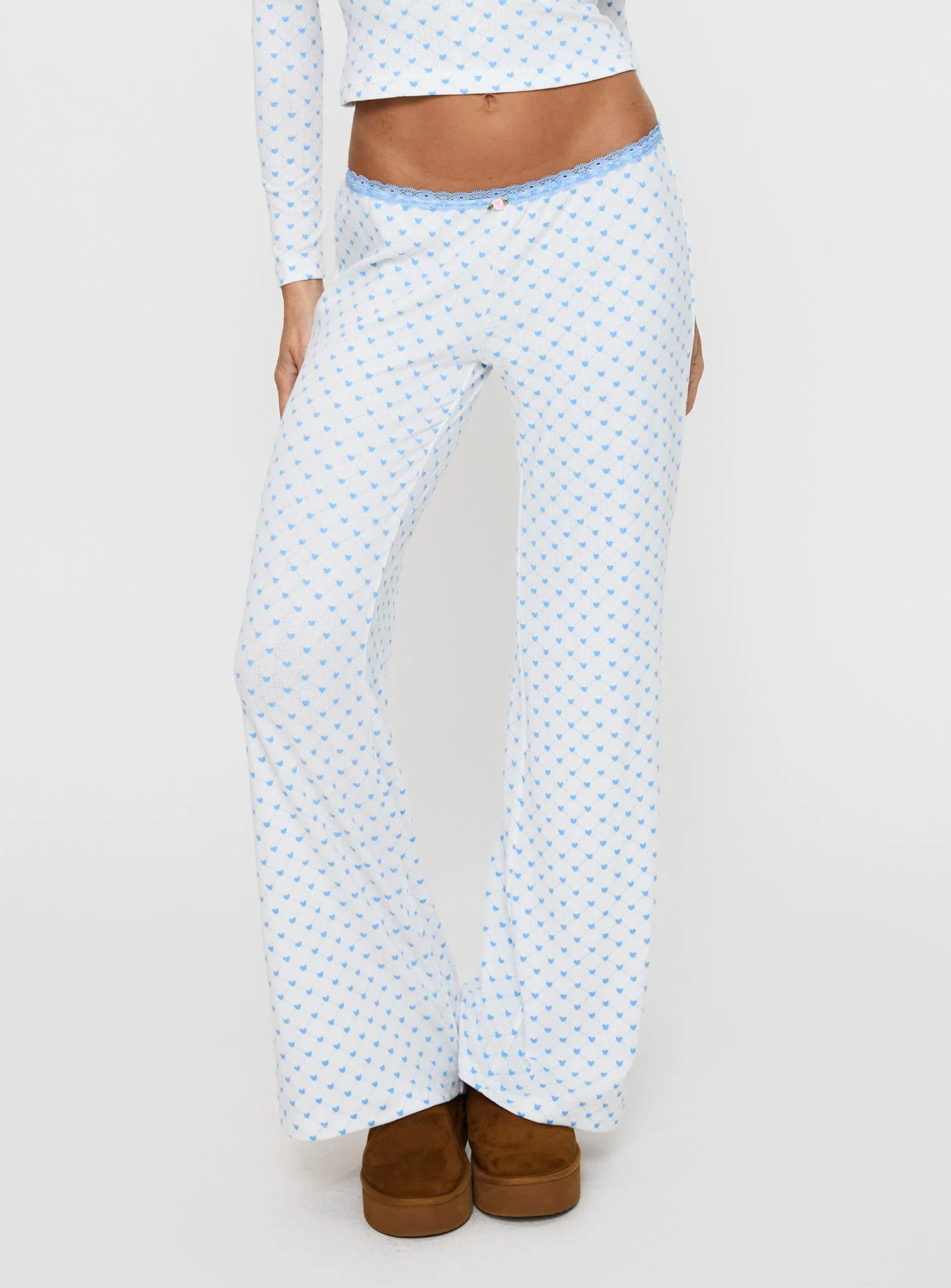 Whimsie Pointelle Sleep Pants Blue / White