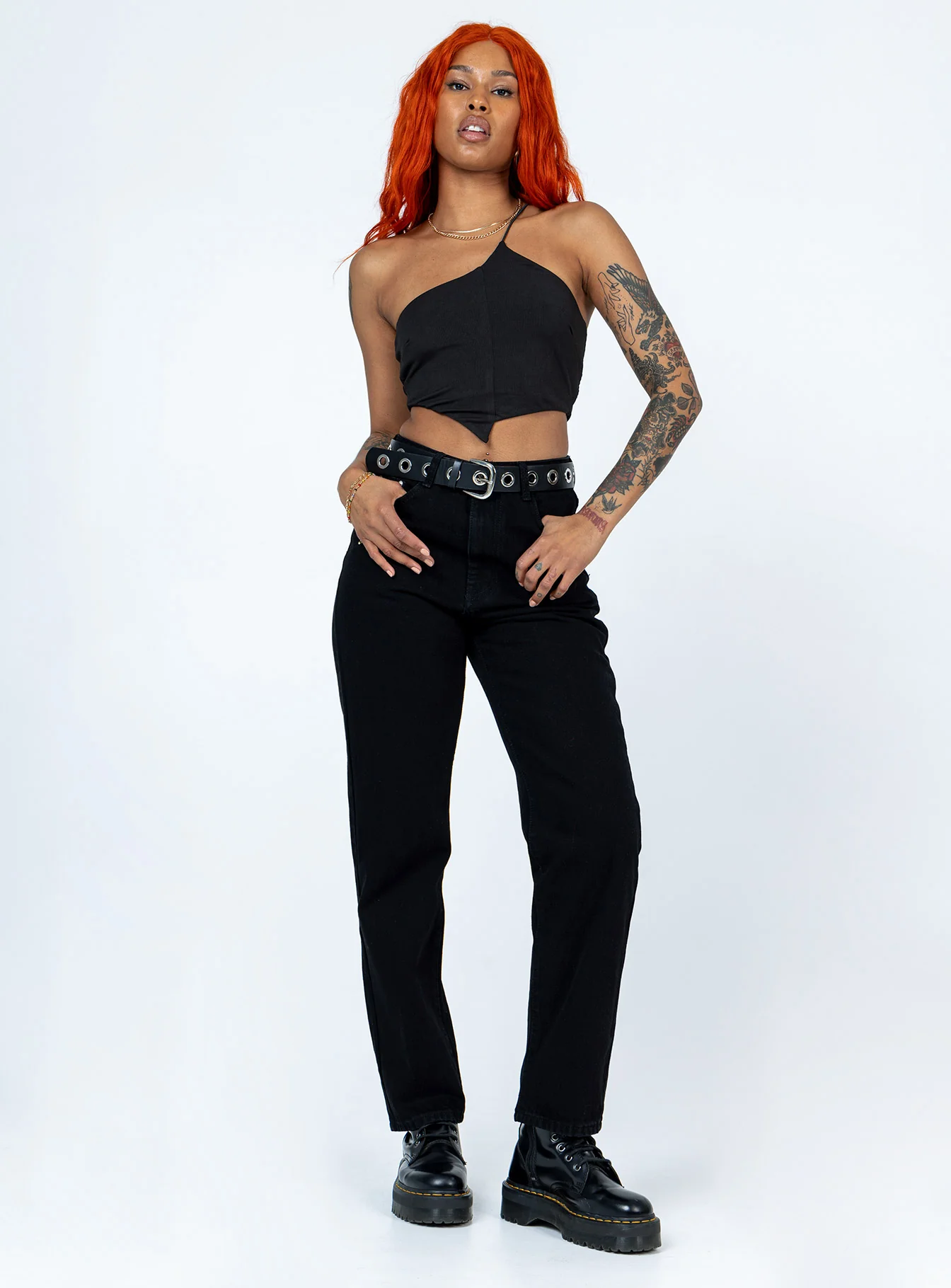Raquelle Straight Leg Denim Jeans Black