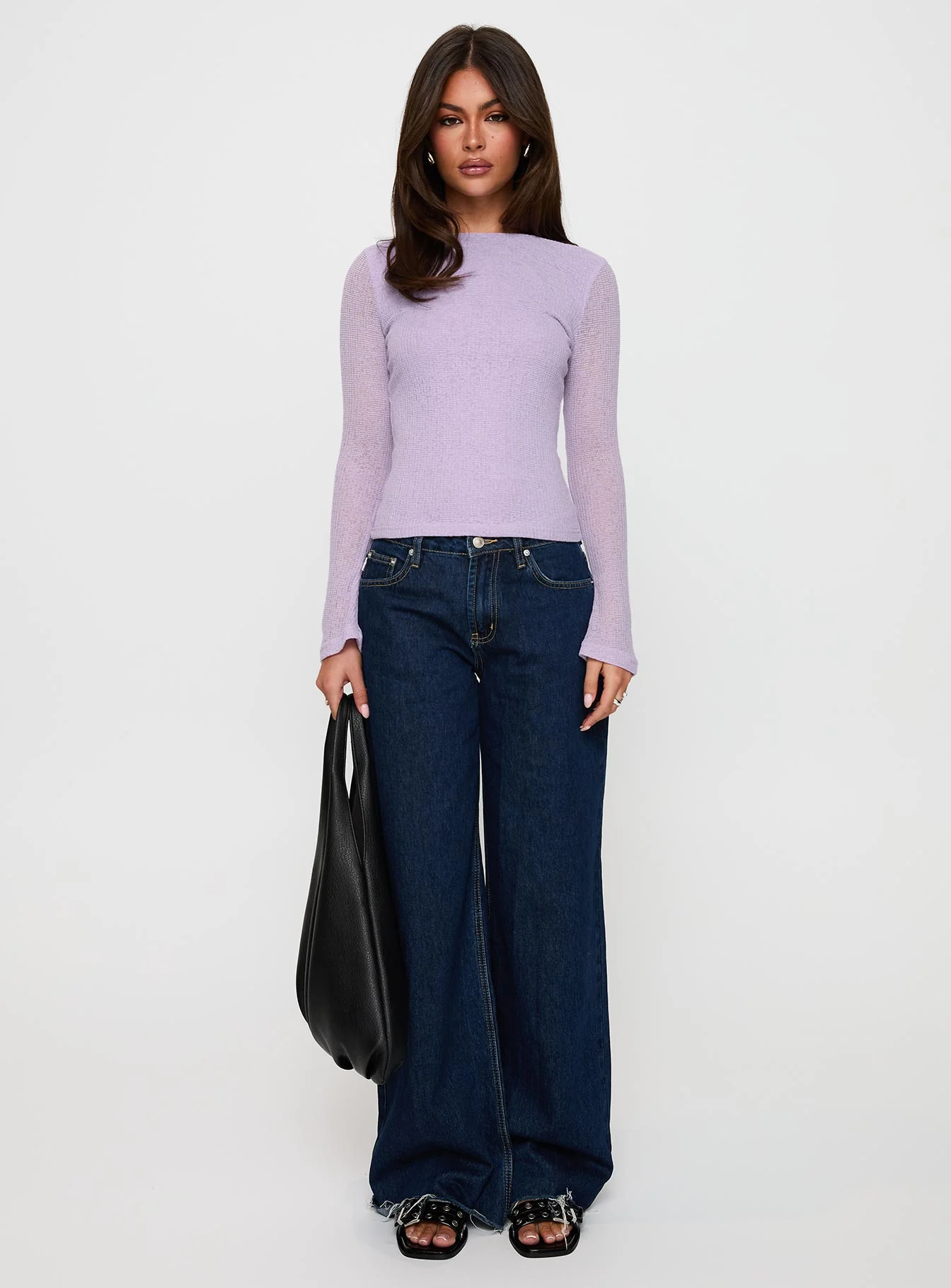 See You Soon Long Sleeve Top Purple