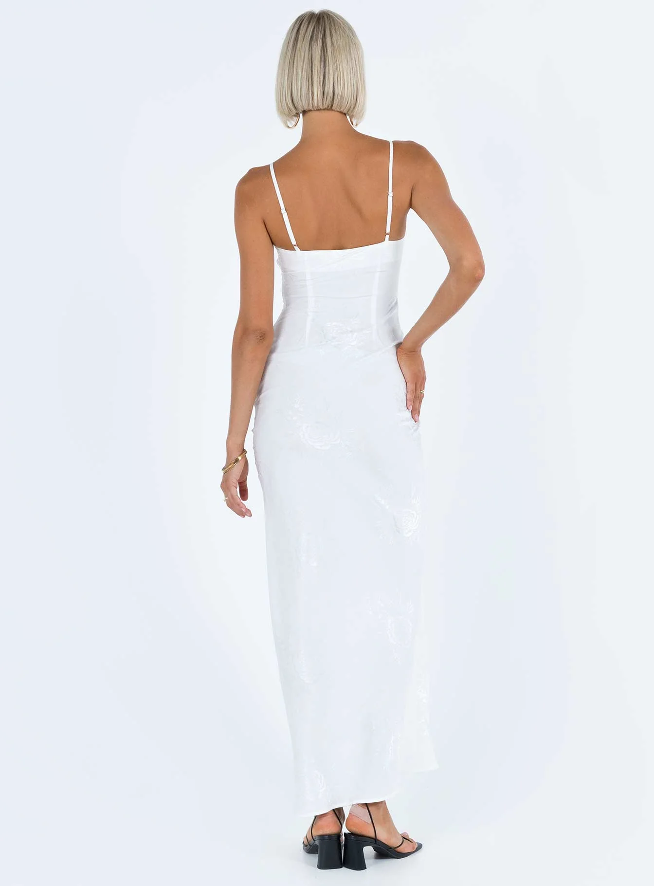 Isbell Satin Maxi Dress White