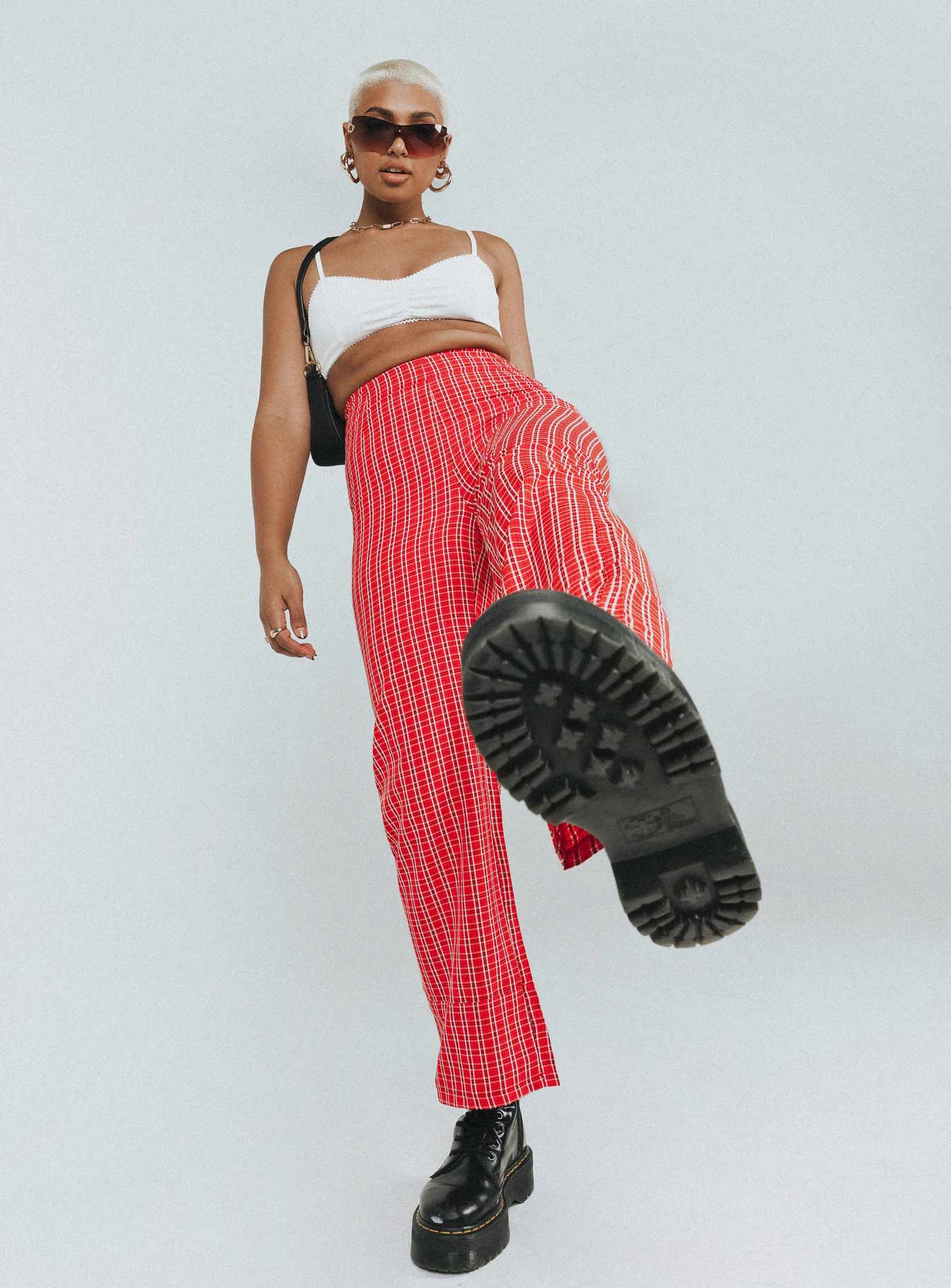 Euros Pants Red Tartan