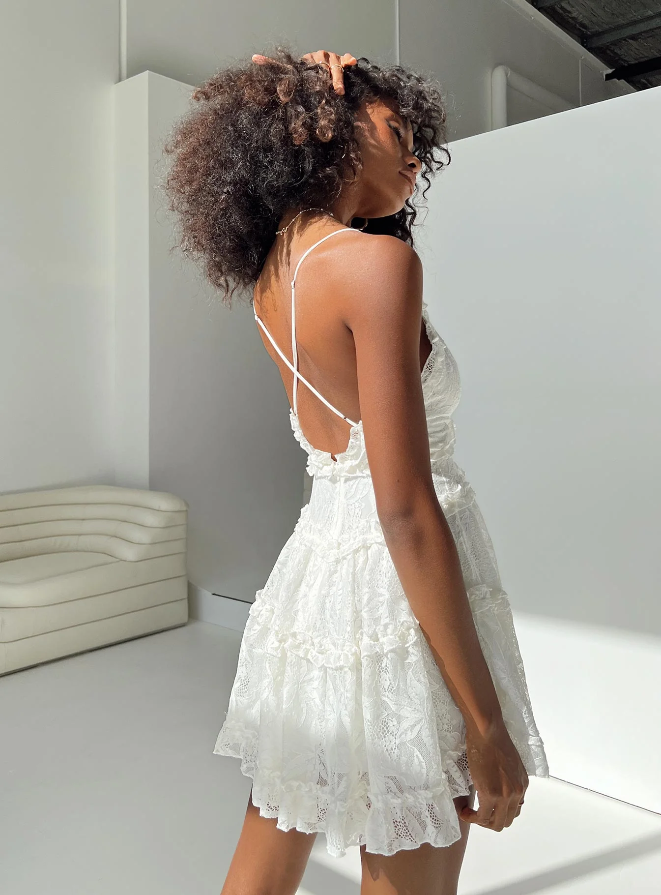 Hollander Mini Dress White