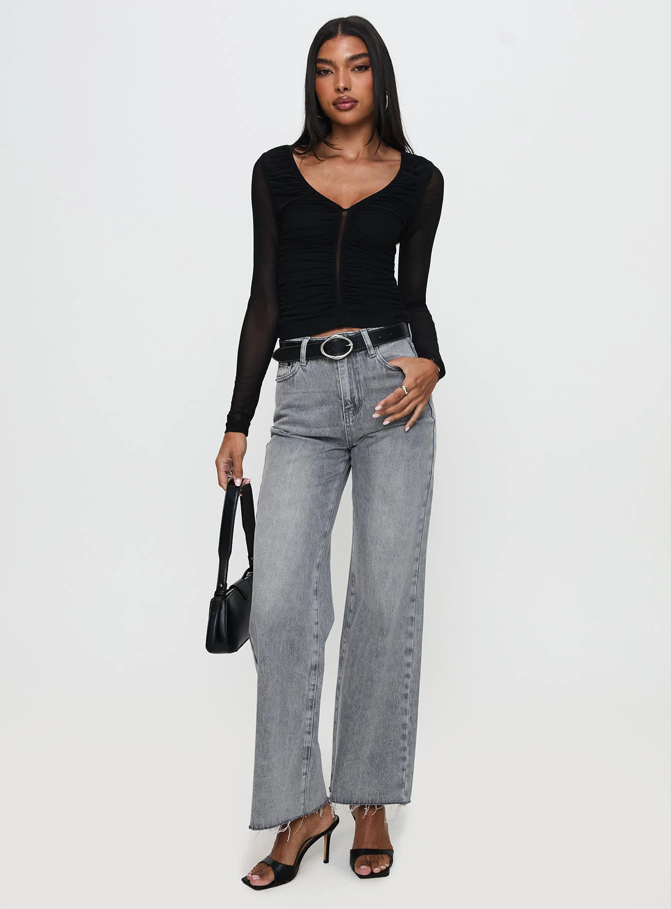 Tenzin Ruched Top Black