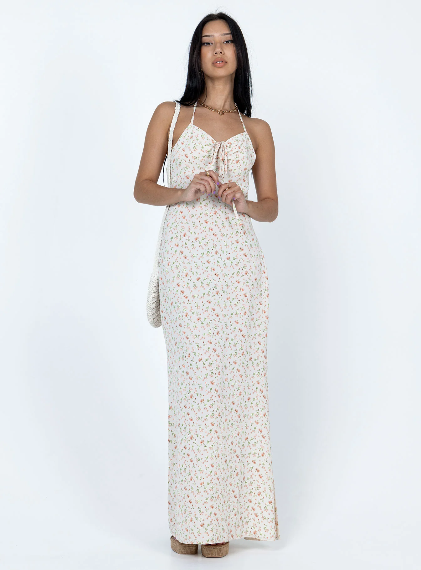 Delilah Maxi Dress White Multi