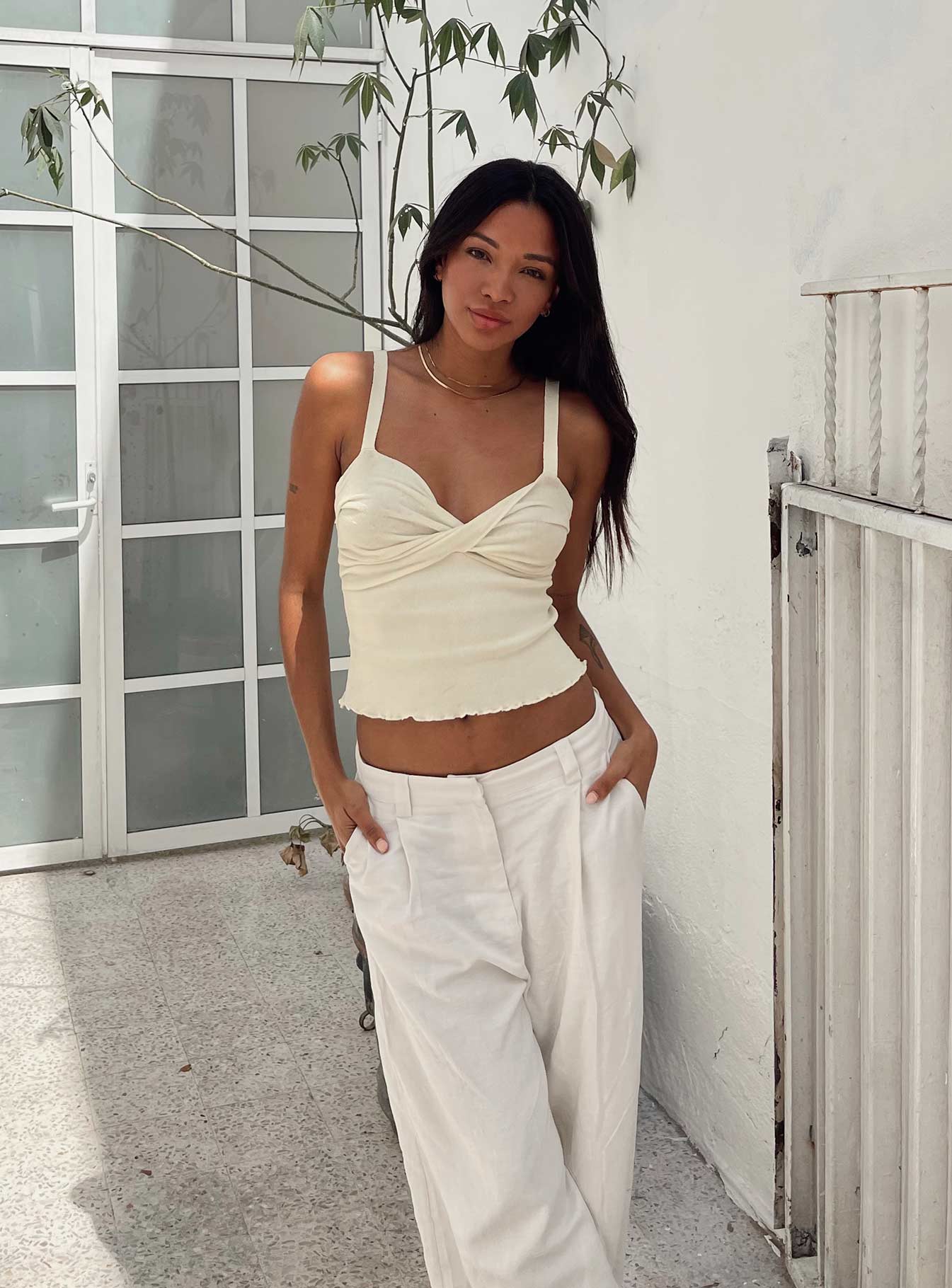 Dalma Twist Top Ivory