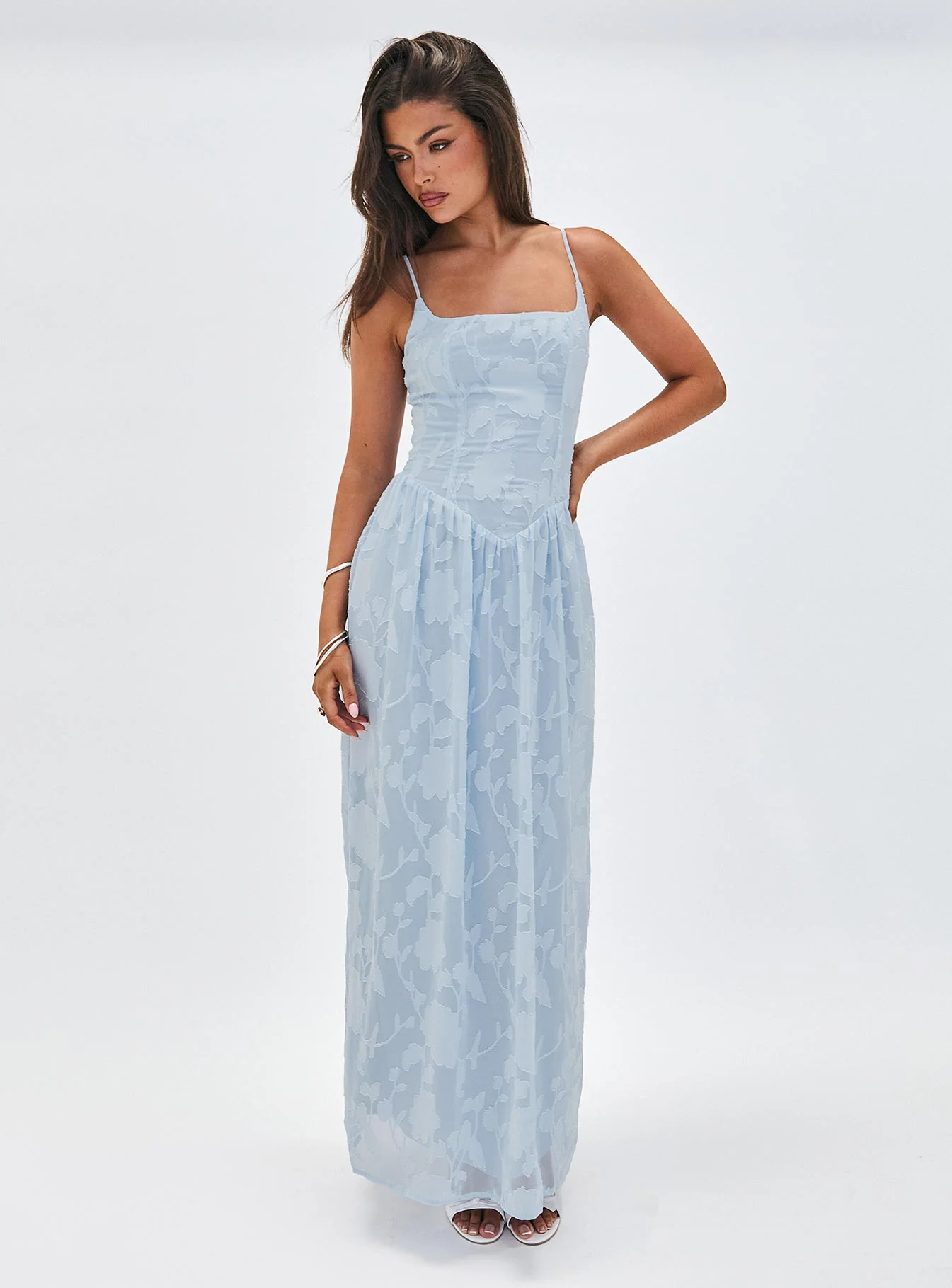 Angeleina Maxi Dress Blue Floral