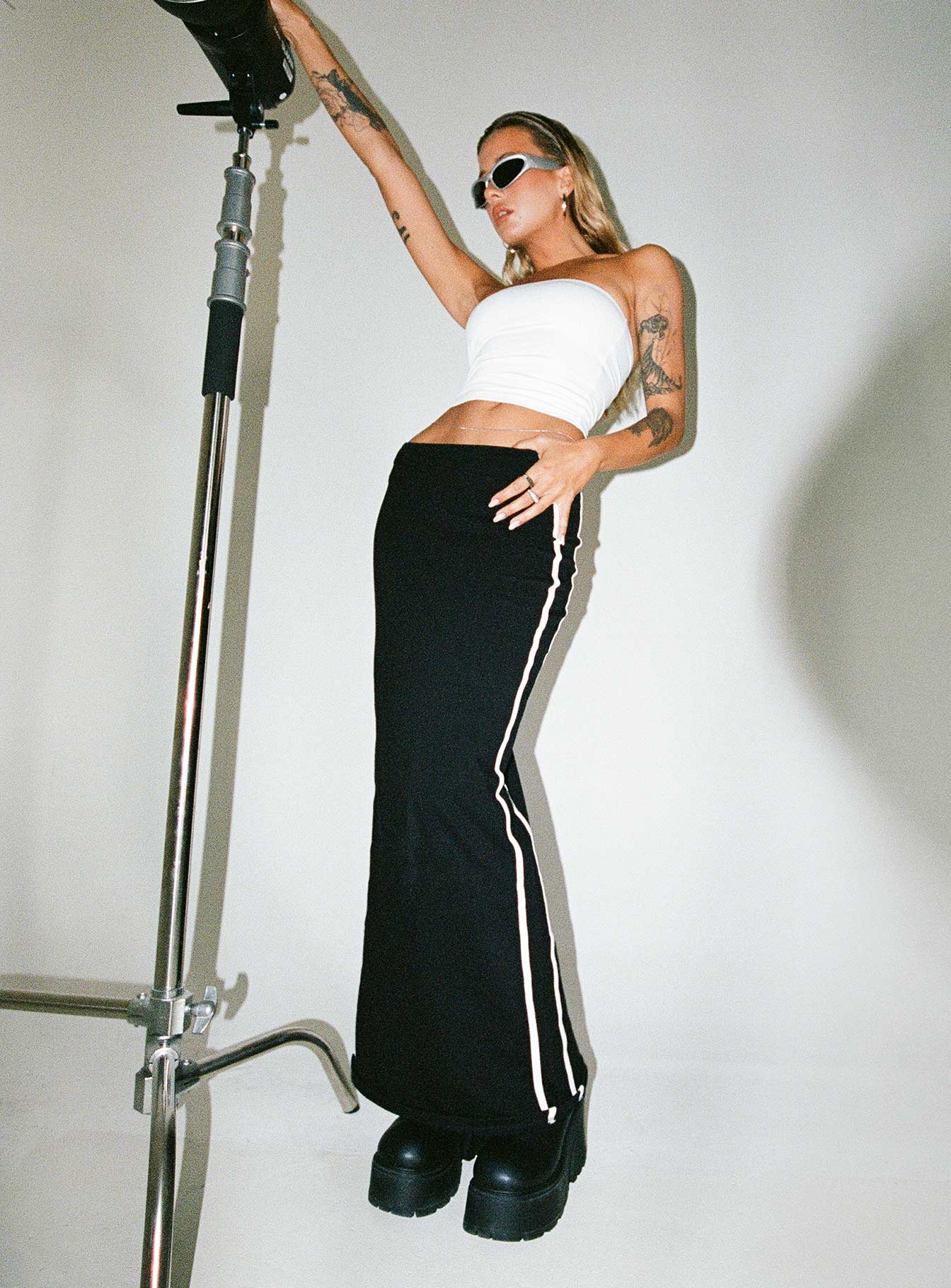 JGR & STN Bianca Maxi Skirt Black