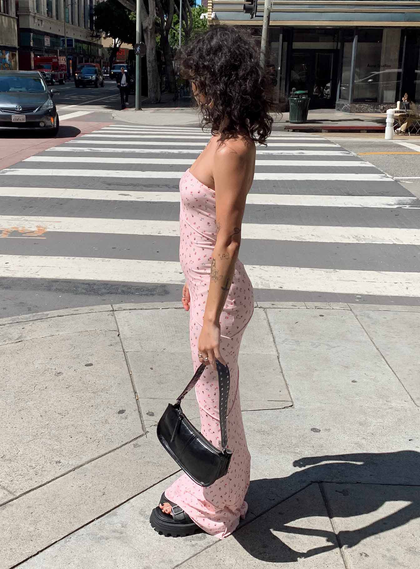 Oscar Midi Dress Pink Floral