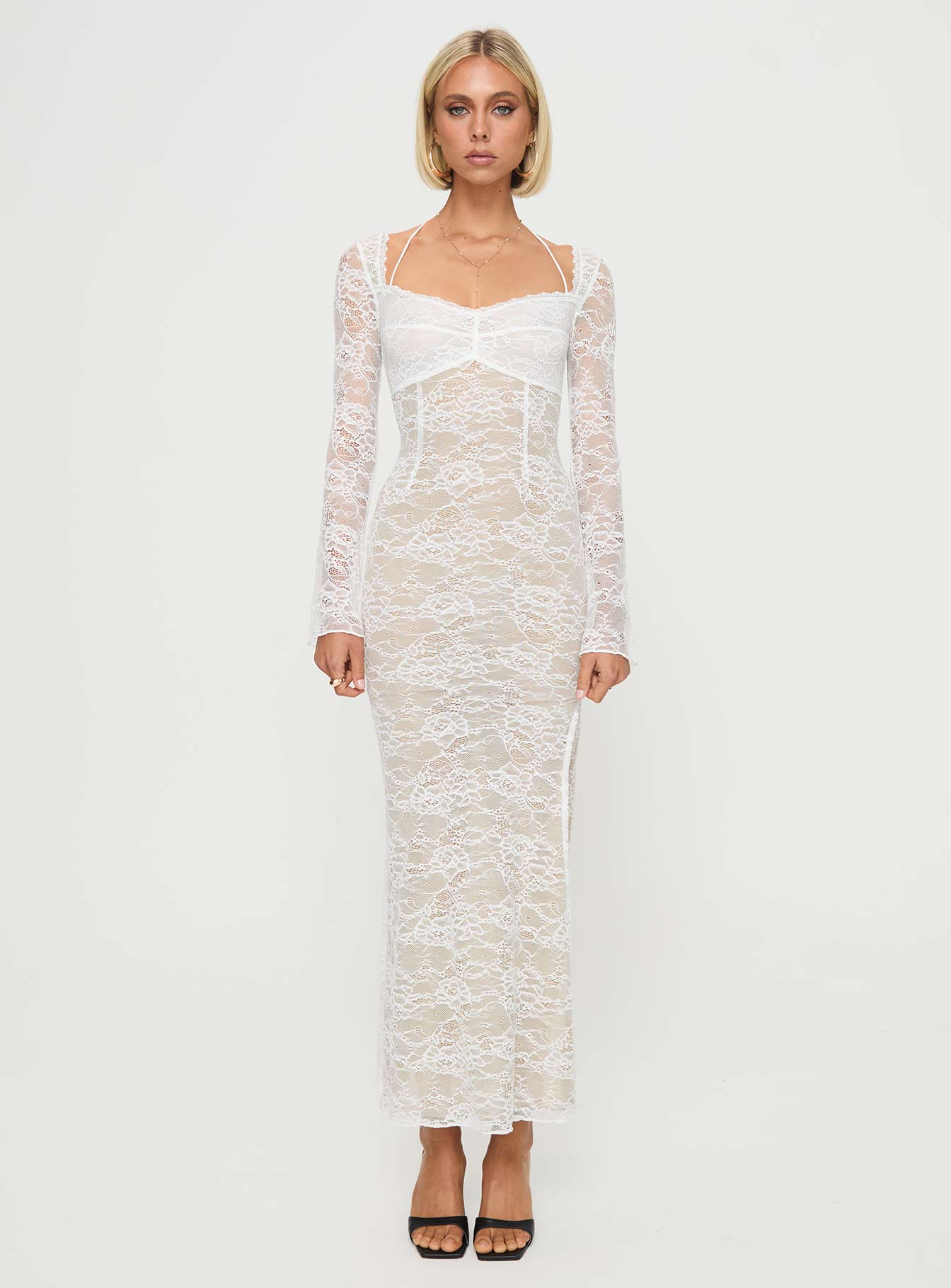 Aubriella Lace Maxi Dress Cream