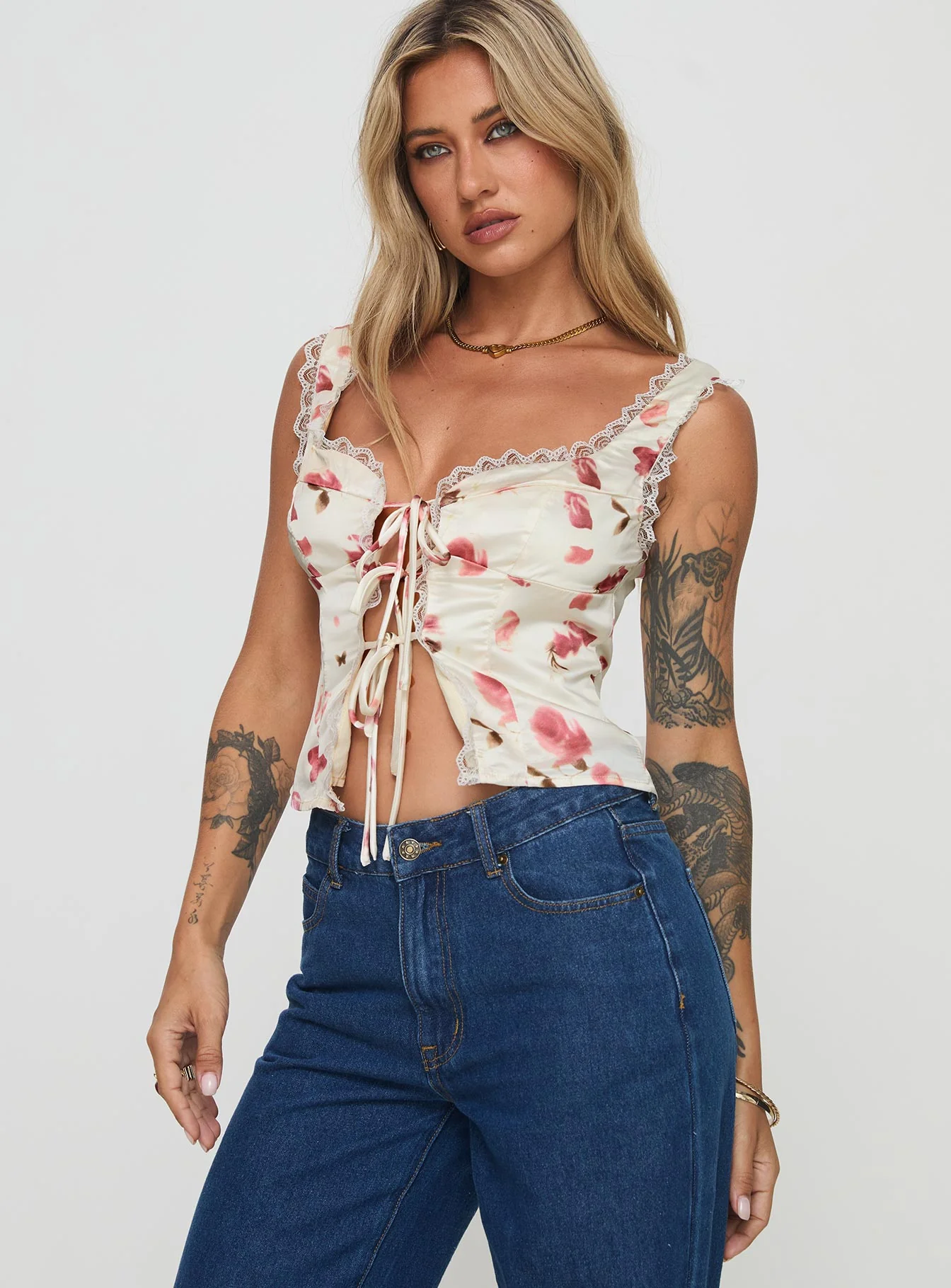 Lemon Tree Top White / Pink