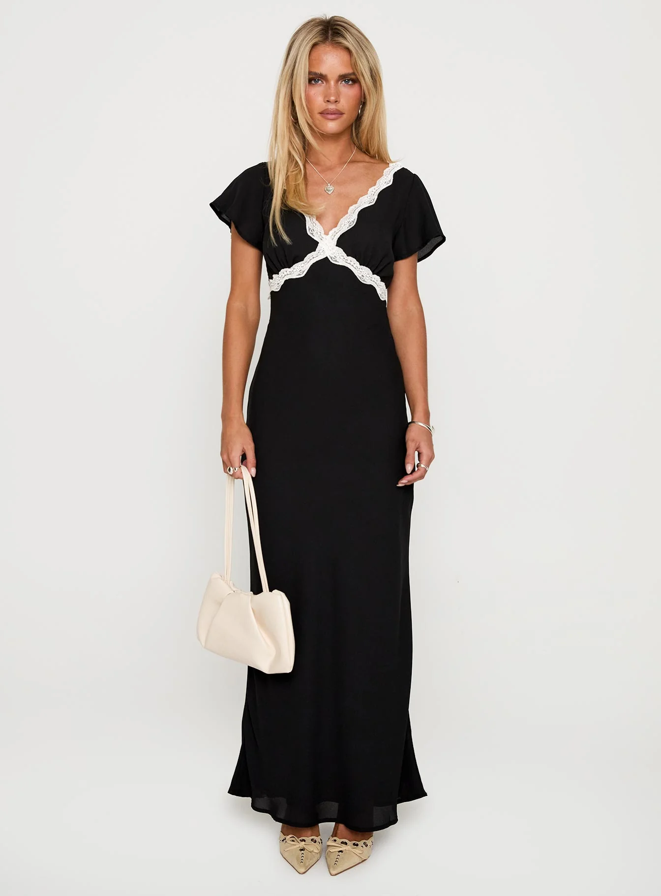 Barbarita Lace Maxi Dress Black