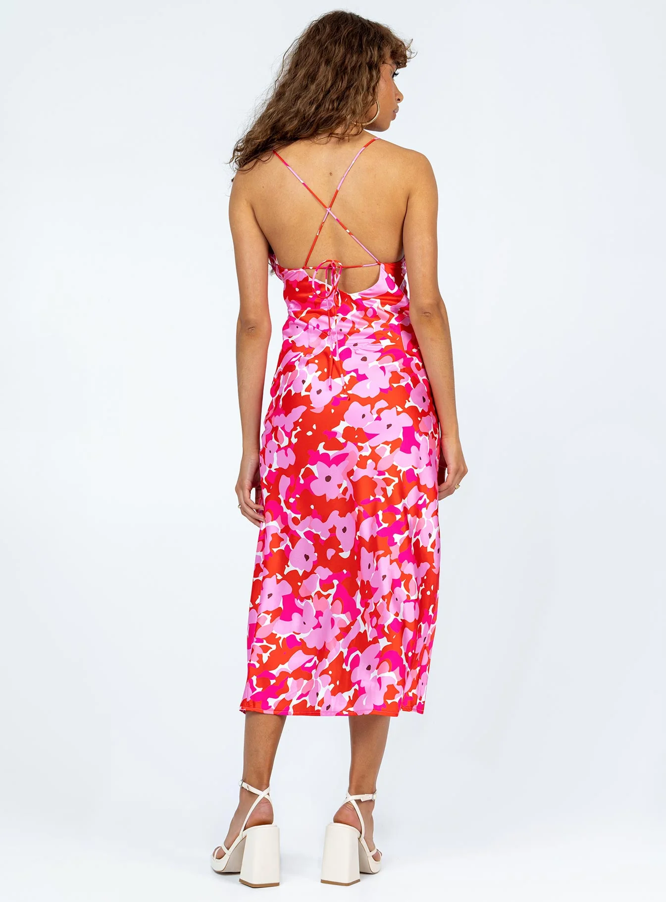 Tinzia Midi Dress Red Floral