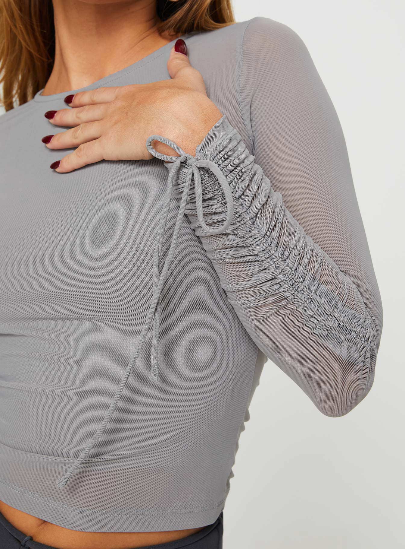 Kailee Long Sleeve Top Grey