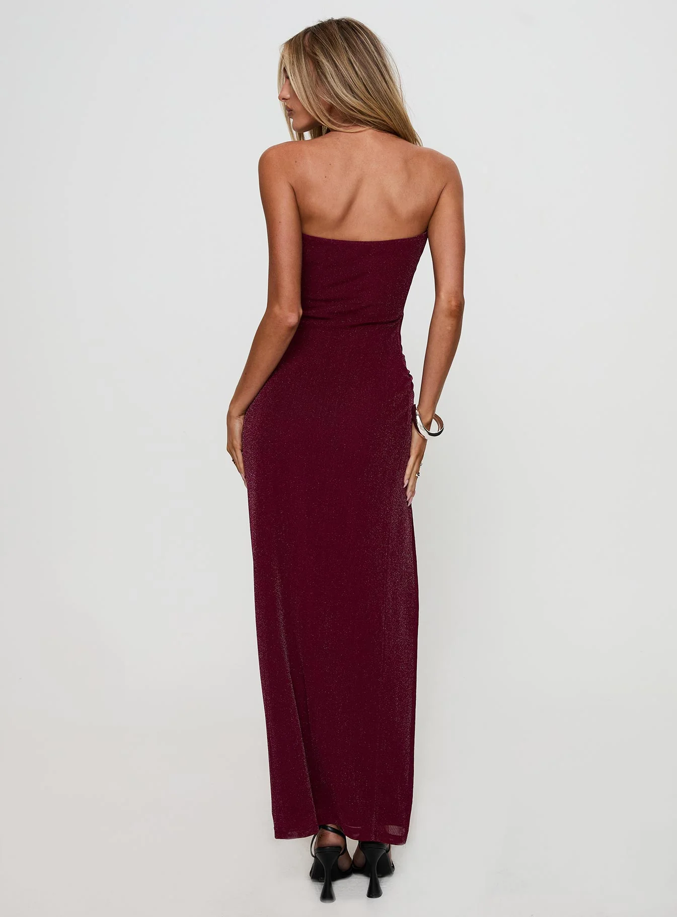 Jeniva Straplesss Maxi Dress Plum