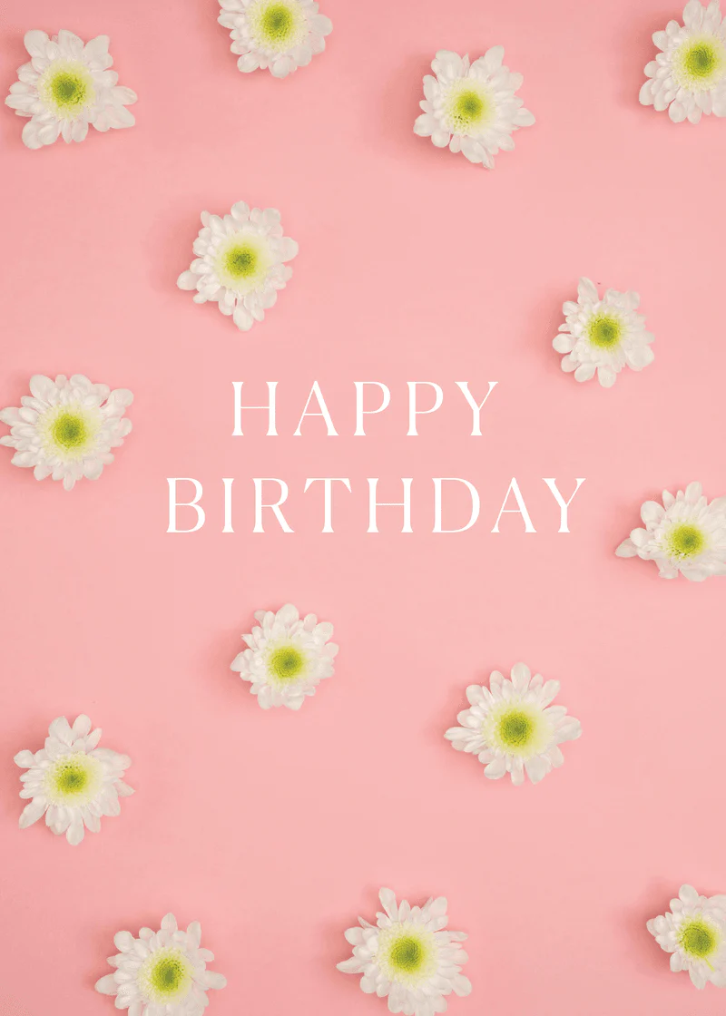 Happy Birthday Flowers Greeting Card