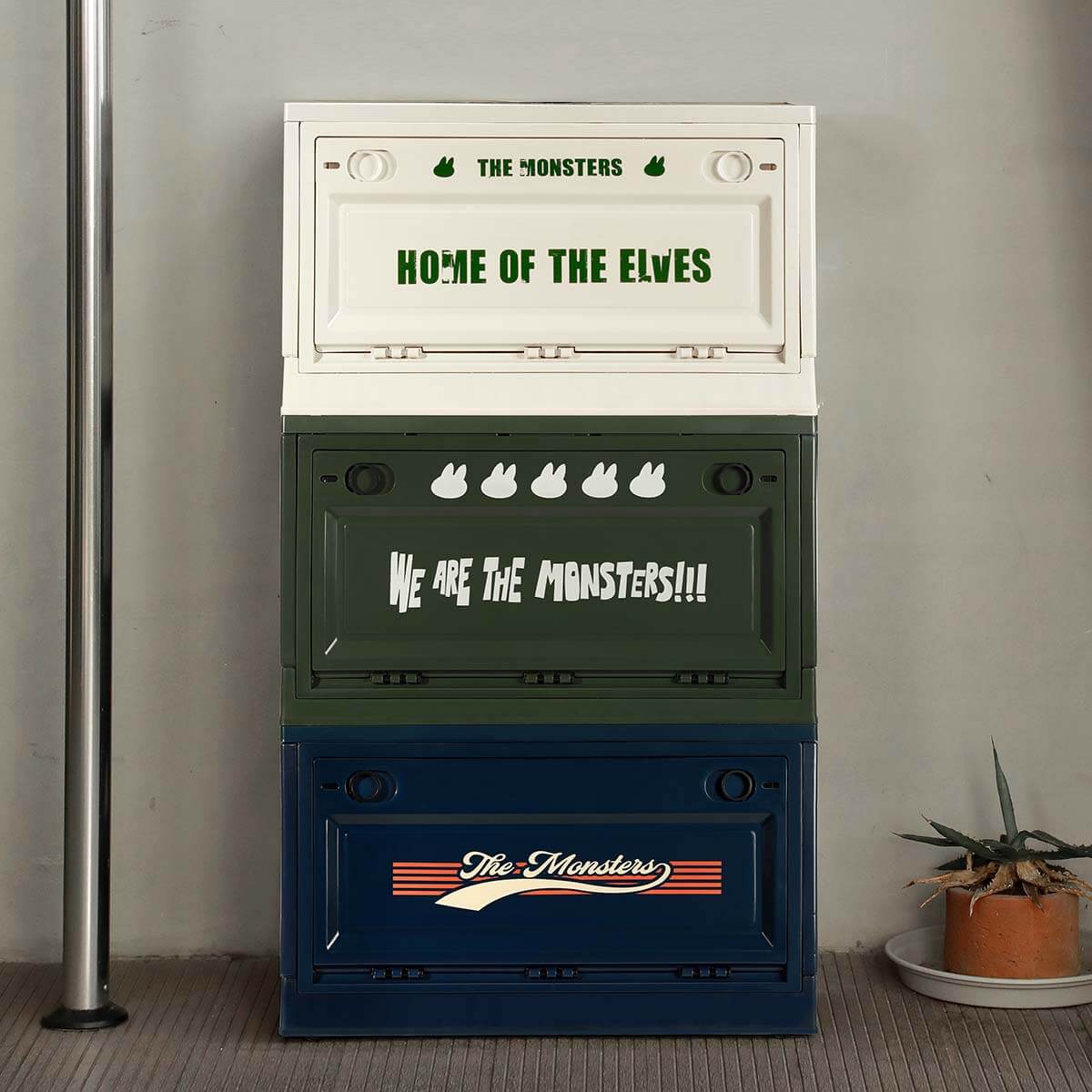 THE MONSTERS Home of the Elves Series-Storage Box(White&Green&Blue)