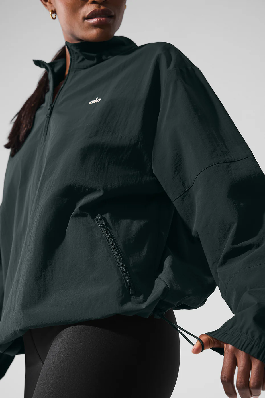 Light Weight Takeaway Track Pullover - Charcoal Green