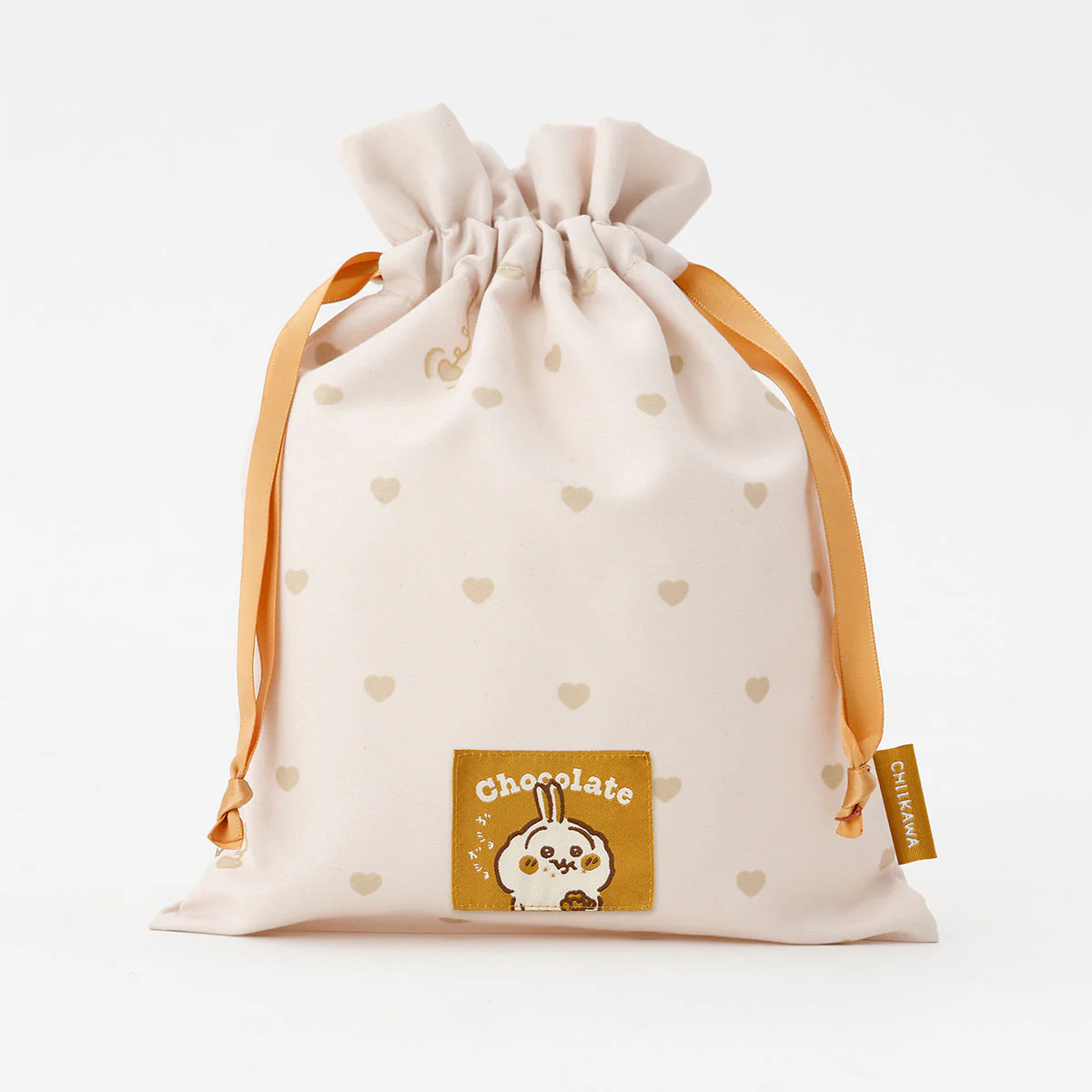 Chiikawa Drawstring Pouch Heart Chocolate Usagi Yellow