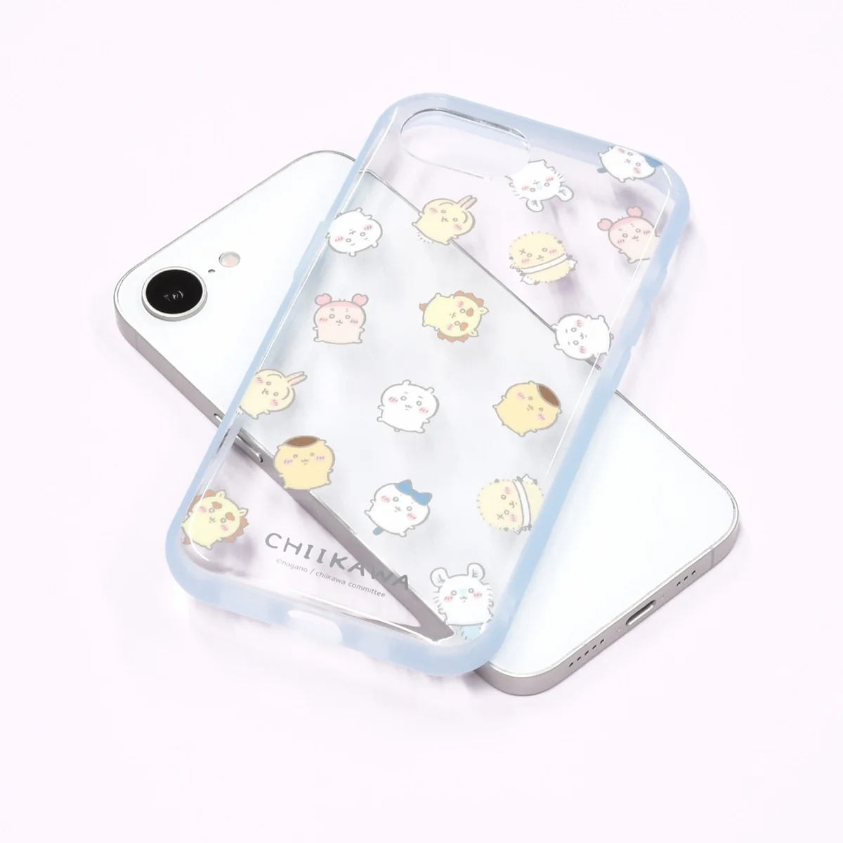 Chiikawa IIIIfit Clear iPhone 16e Compatible Case (All-over Pattern)