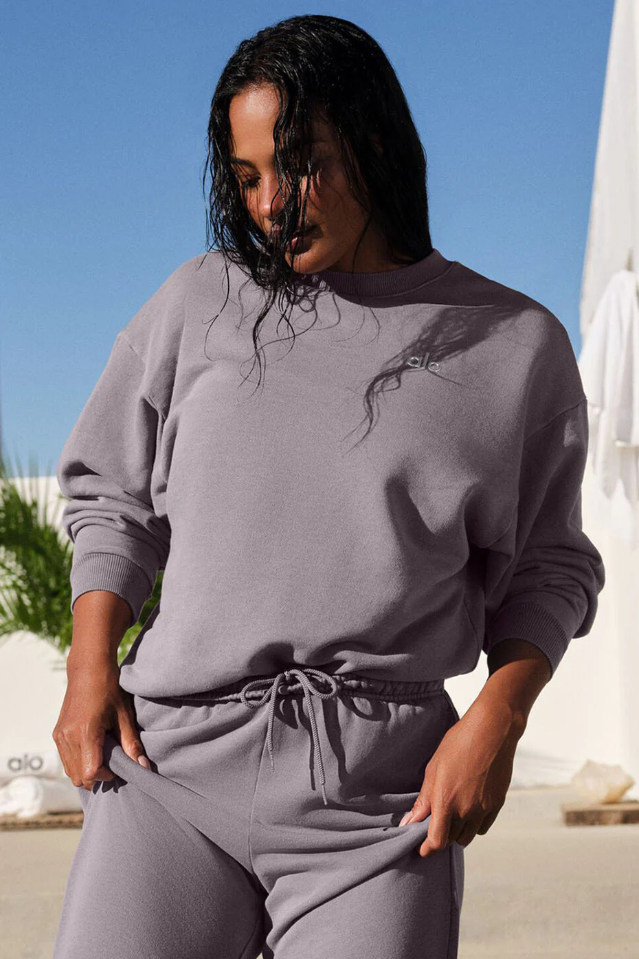 Washed Accolade Crew Neck Pullover - Cool Grey Wash