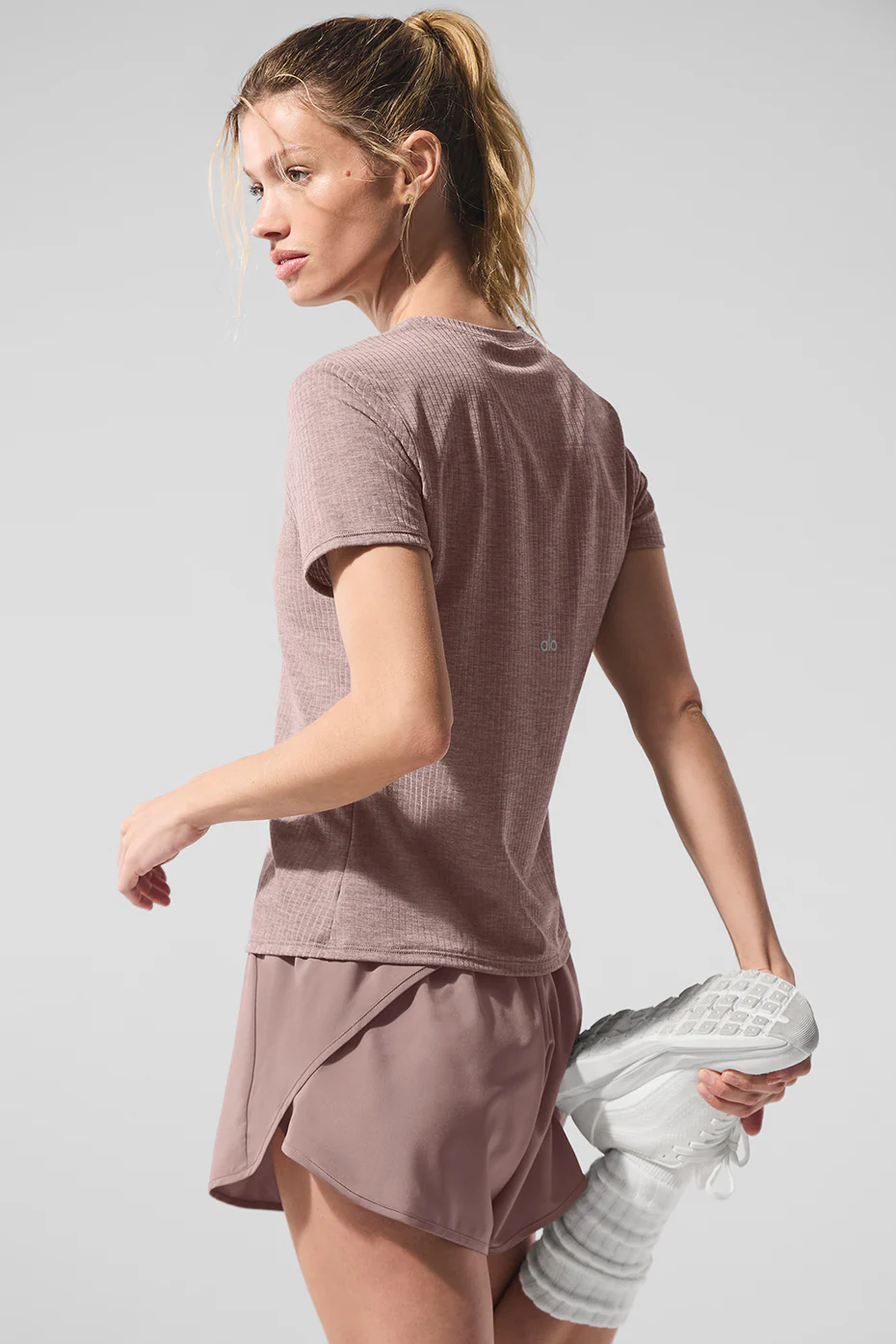 Ribbed Sea Coast Tee - Mushroom Heather