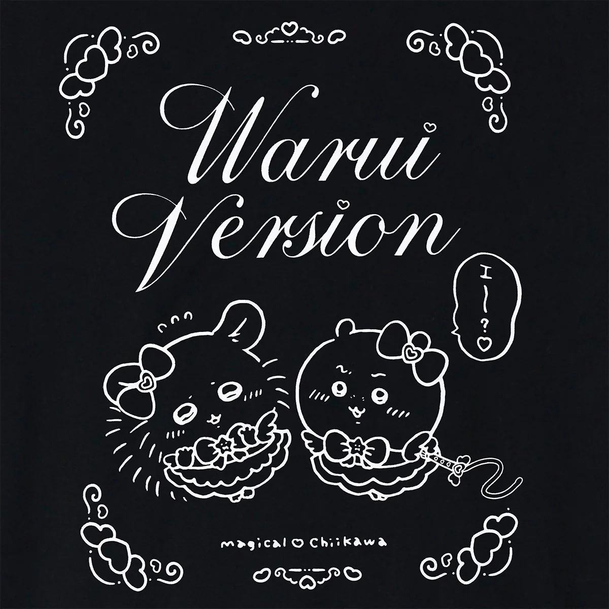 Chiikawa Magical Chiikawa T-Shirt Evil Version Chiikawa & Momonga Black