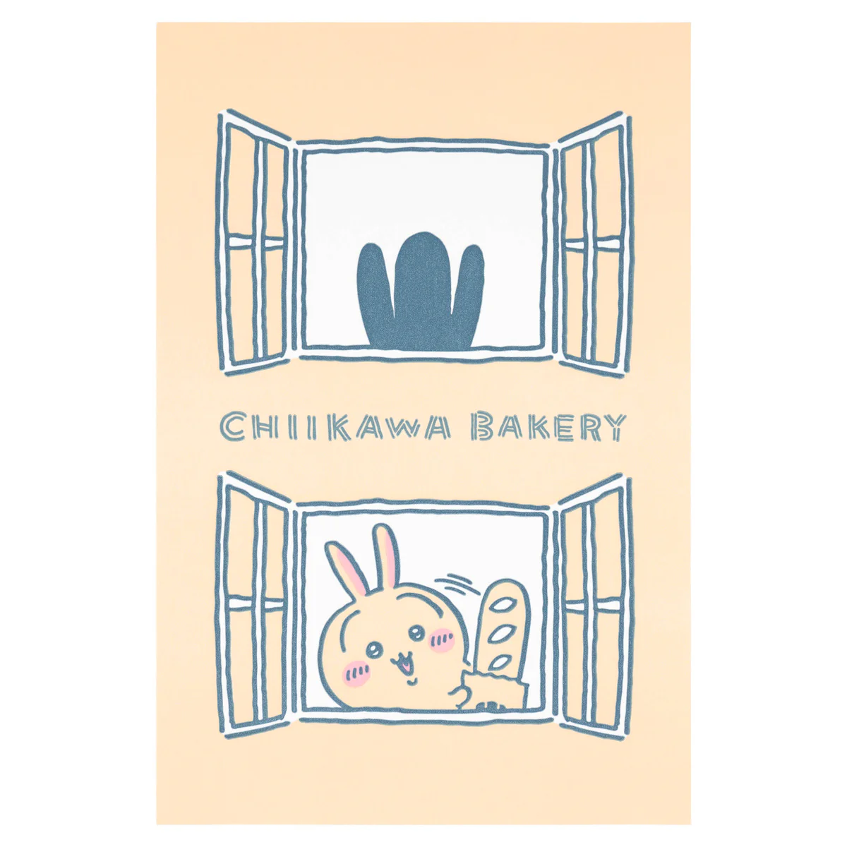 Chiikawa Bakery Letterpress Postcard (Peeking from the Window)