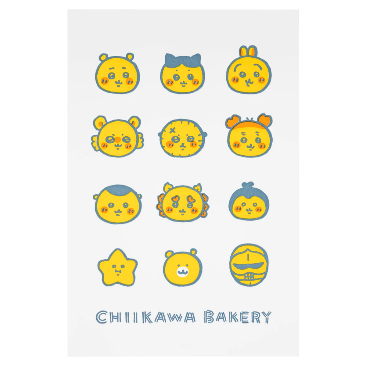 Chiikawa Bakery Letterpress Postcard (Tiny Faces)