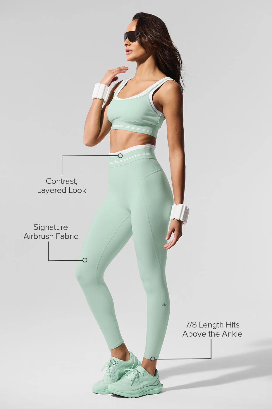 Airbrush High-Waist 7/8 Better Together Legging - Spearmint/White