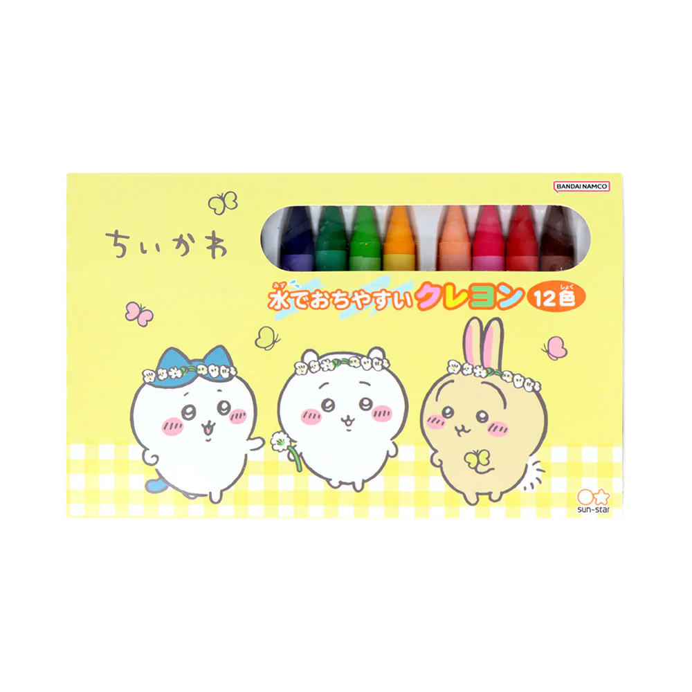 Chiikawa Water-Easy Crayons 12-Color Set