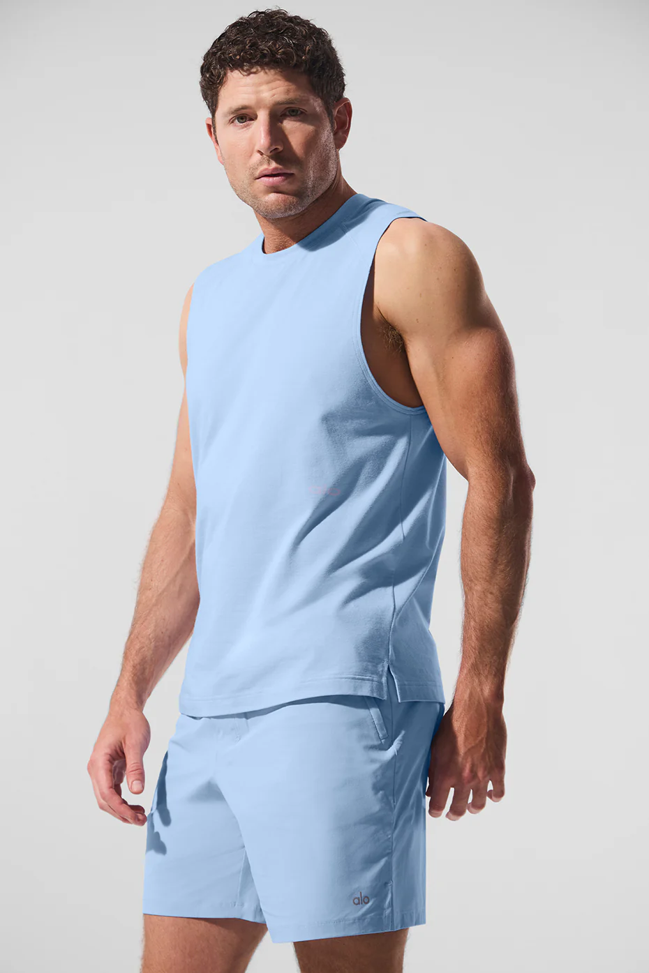 Alo Vapor Muscle Tank - Seashell Blue