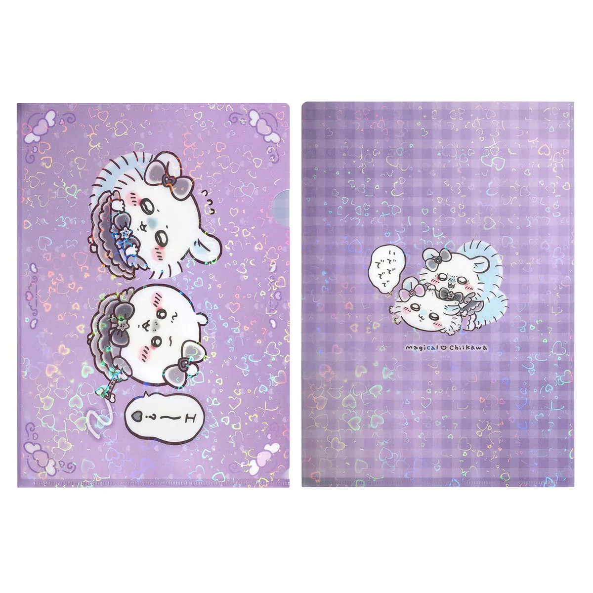 Chiikawa Magical Chiikawa Evil Version Holographic Clear File (Chiikawa & Momonga)