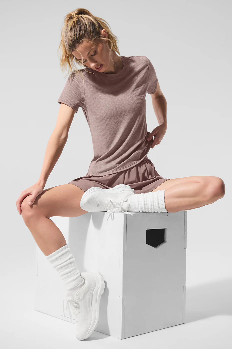 Ribbed Sea Coast Tee - Mushroom Heather