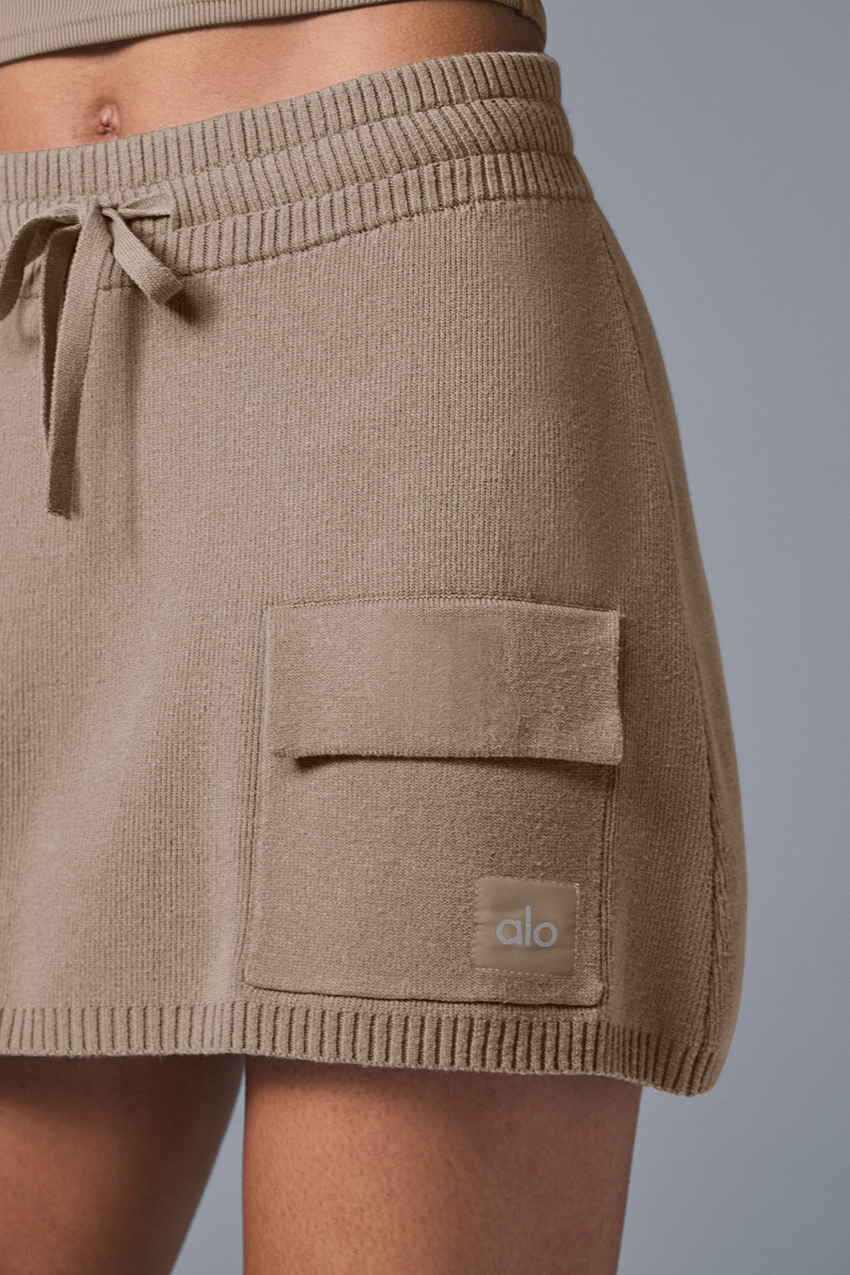 Scholar Knit Cargo Skirt - Gravel