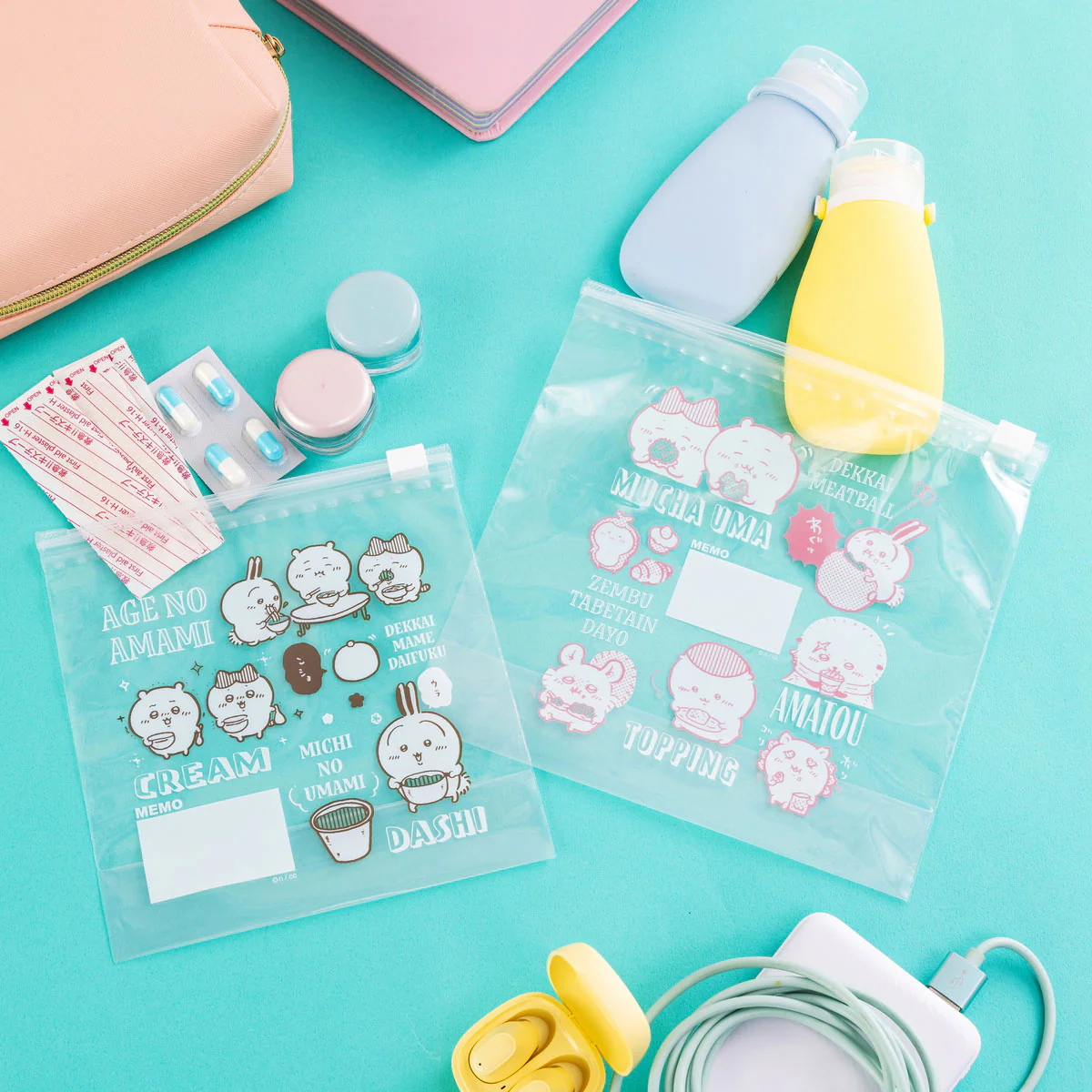 Chiikawa 2-size Slide Zipper Storage Bags Set (10 pcs)