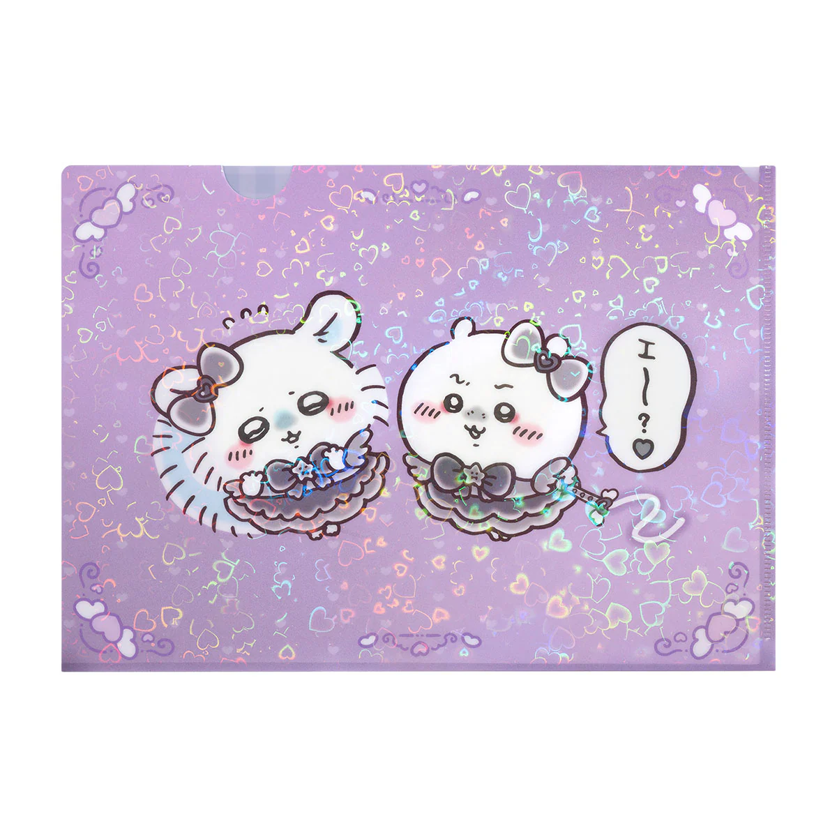 Chiikawa Magical Chiikawa Evil Version Holographic Clear File (Chiikawa & Momonga)