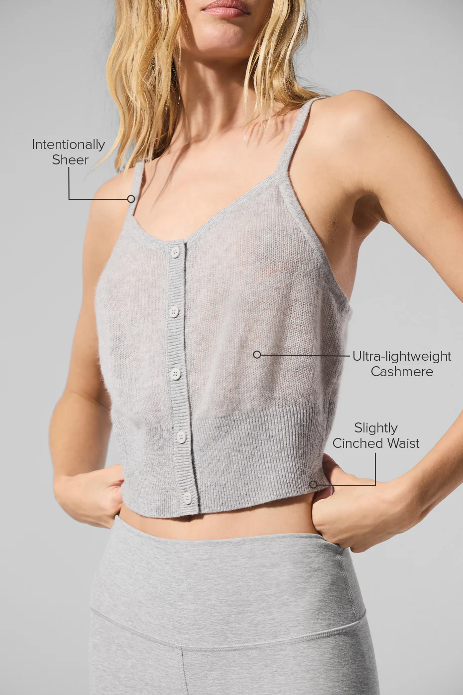 Sheer Cashmere Tank - Athletic Heather Grey