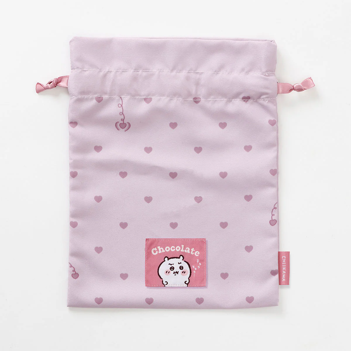 Chiikawa Drawstring Pouch Heart Chocolate Chiikawa Pink