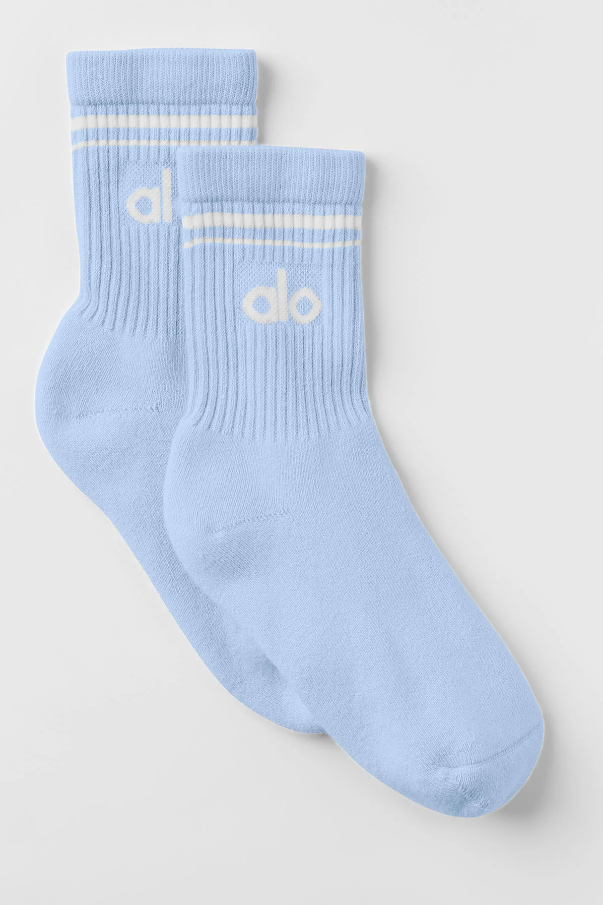 Unisex Half-Crew Throwback Sock - Seashell Blue/White
