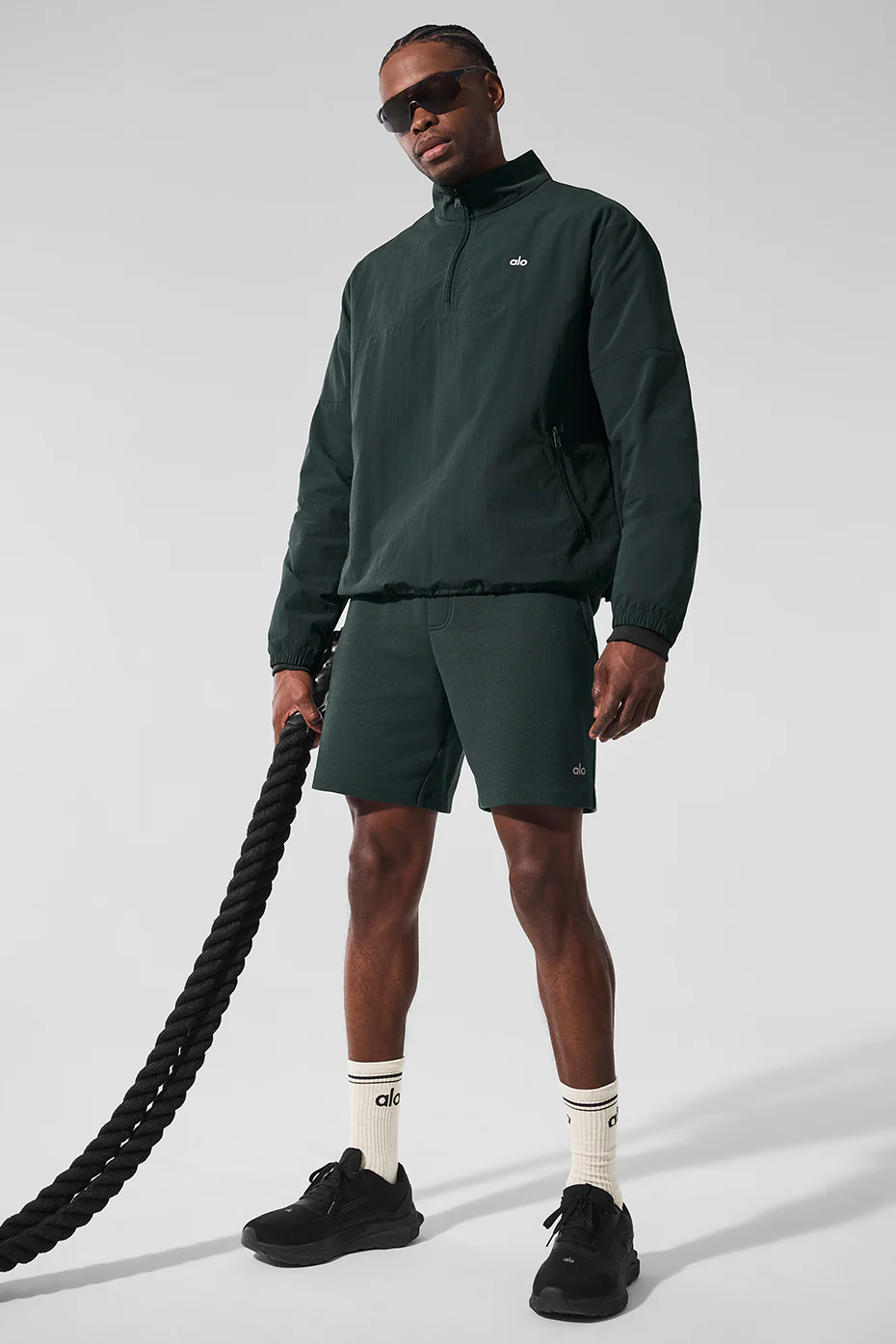 Light Weight Takeaway Track Pullover - Charcoal Green