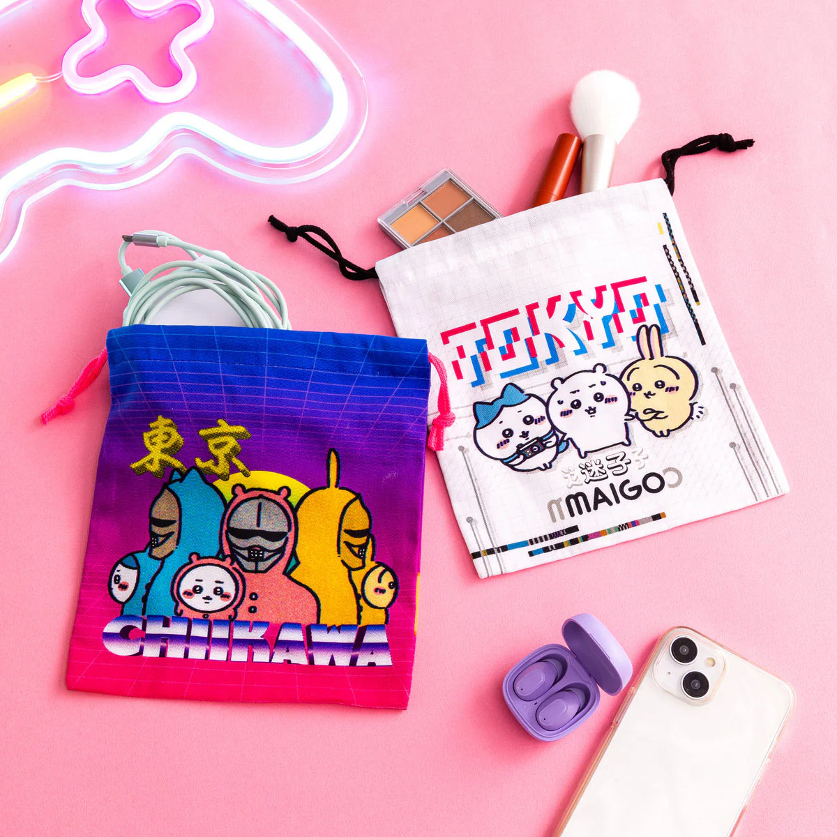 Chiikawa Tokyo Chiikawa Medium Drawstring Pouch (Lost)