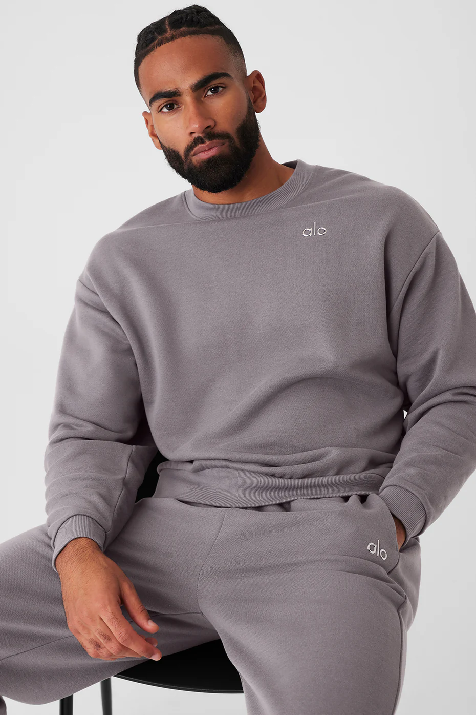 Washed Accolade Crew Neck Pullover - Cool Grey Wash