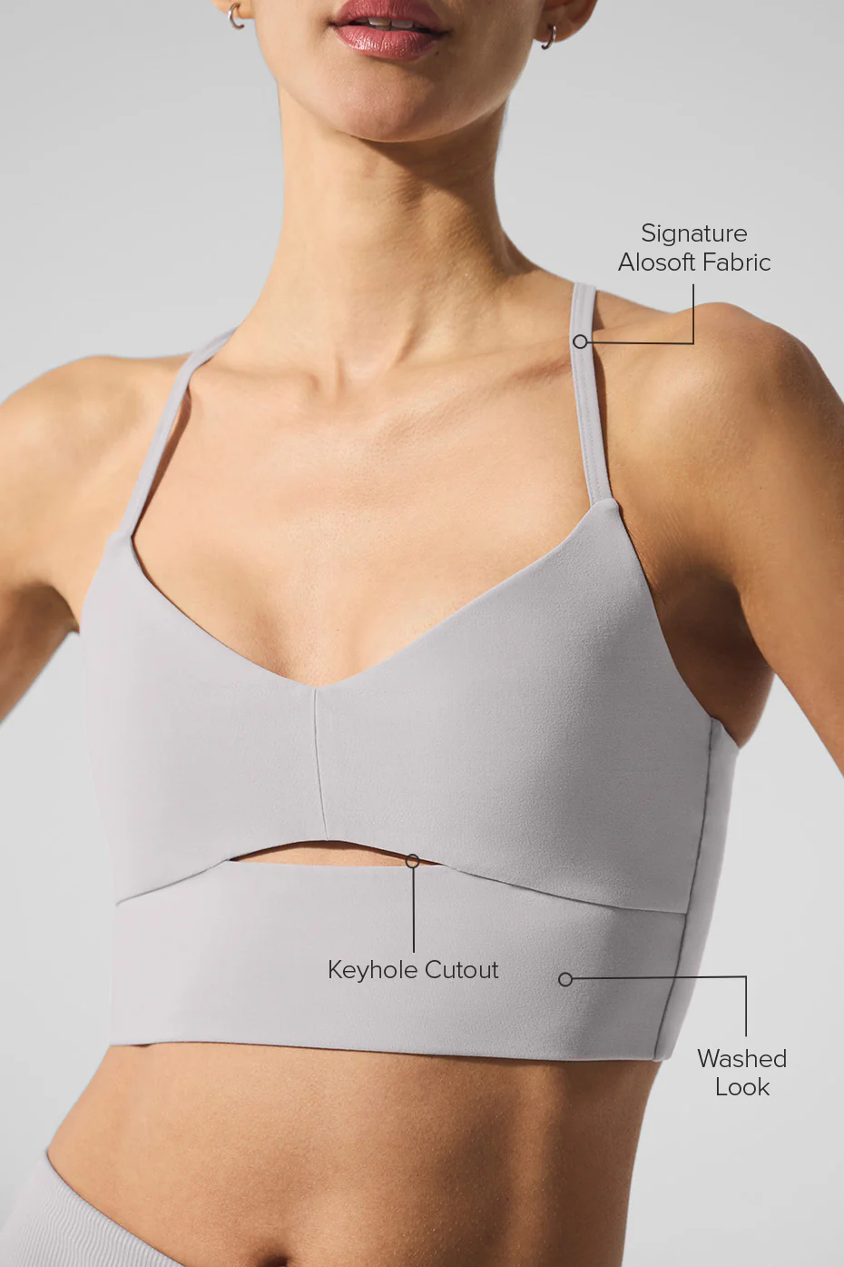 Washed Alosoft Highlight Bra - Grey Sky Wash