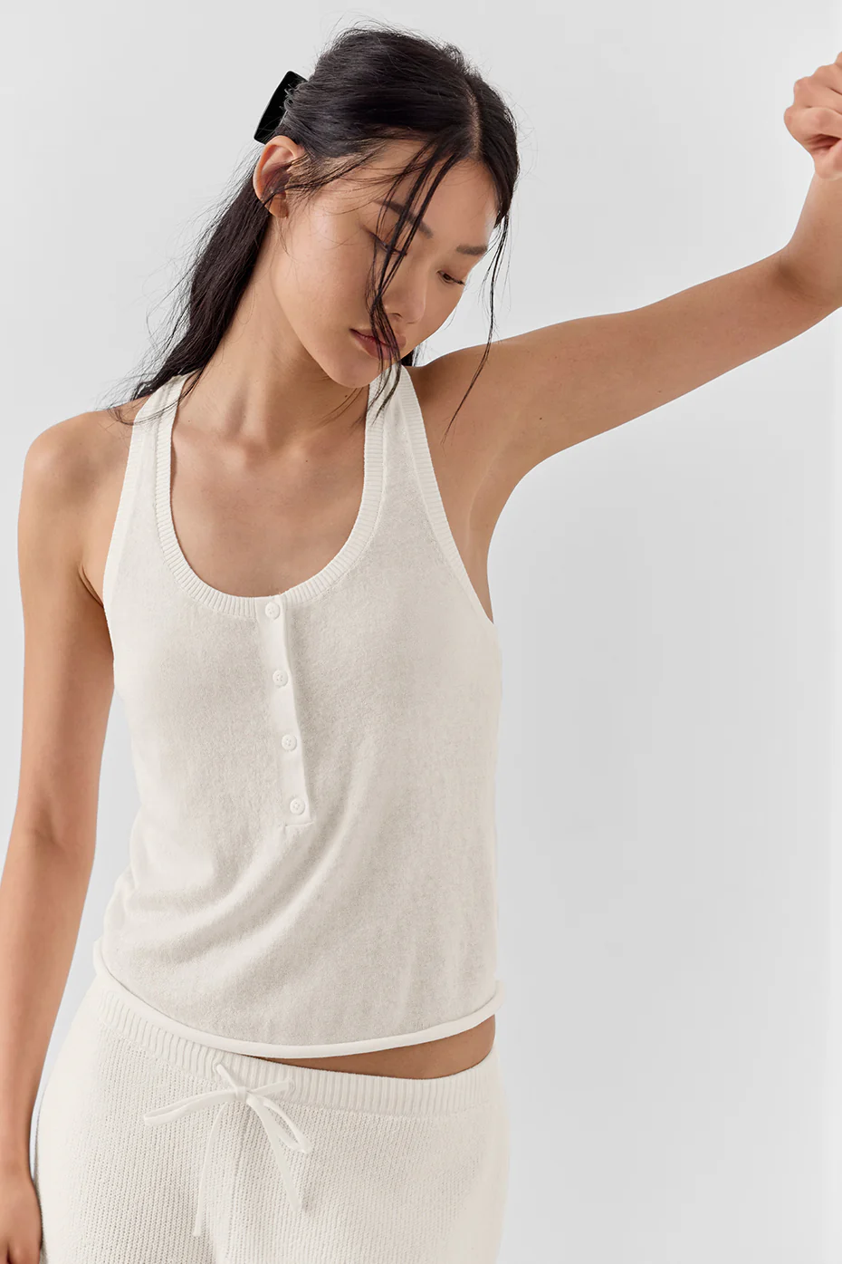 Supernatural Sweater Henley Tank - Ivory