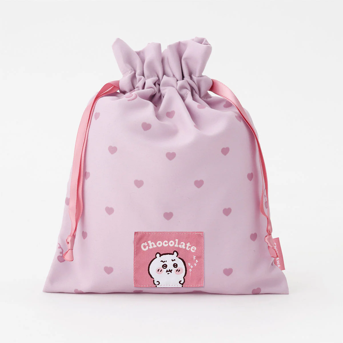 Chiikawa Drawstring Pouch Heart Chocolate Chiikawa Pink