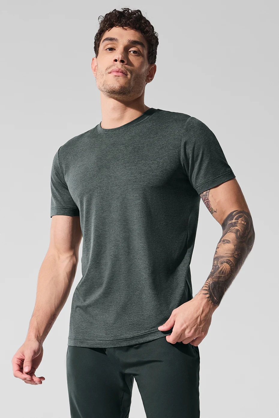 Conquer Reform Crewneck Short Sleeve - Charcoal Green Heather