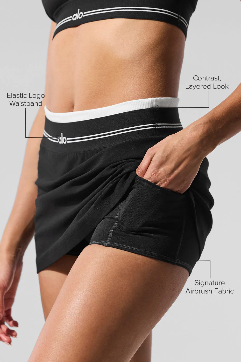 Airbrush Better Together Tennis Skirt - Black/White