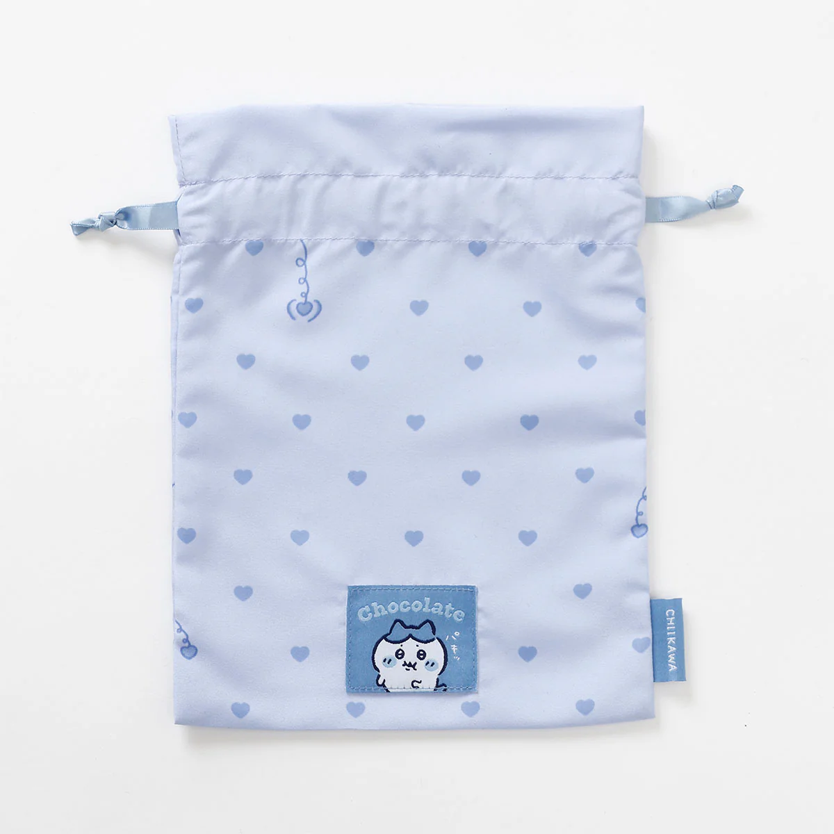 Chiikawa Drawstring Pouch Heart Chocolate Hachiware Blue