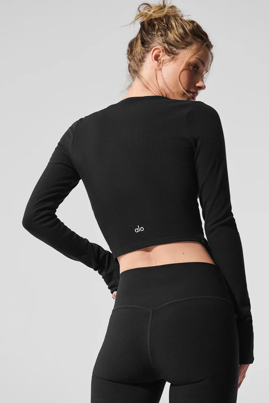 Ribbed Stardust Long Sleeve - Black