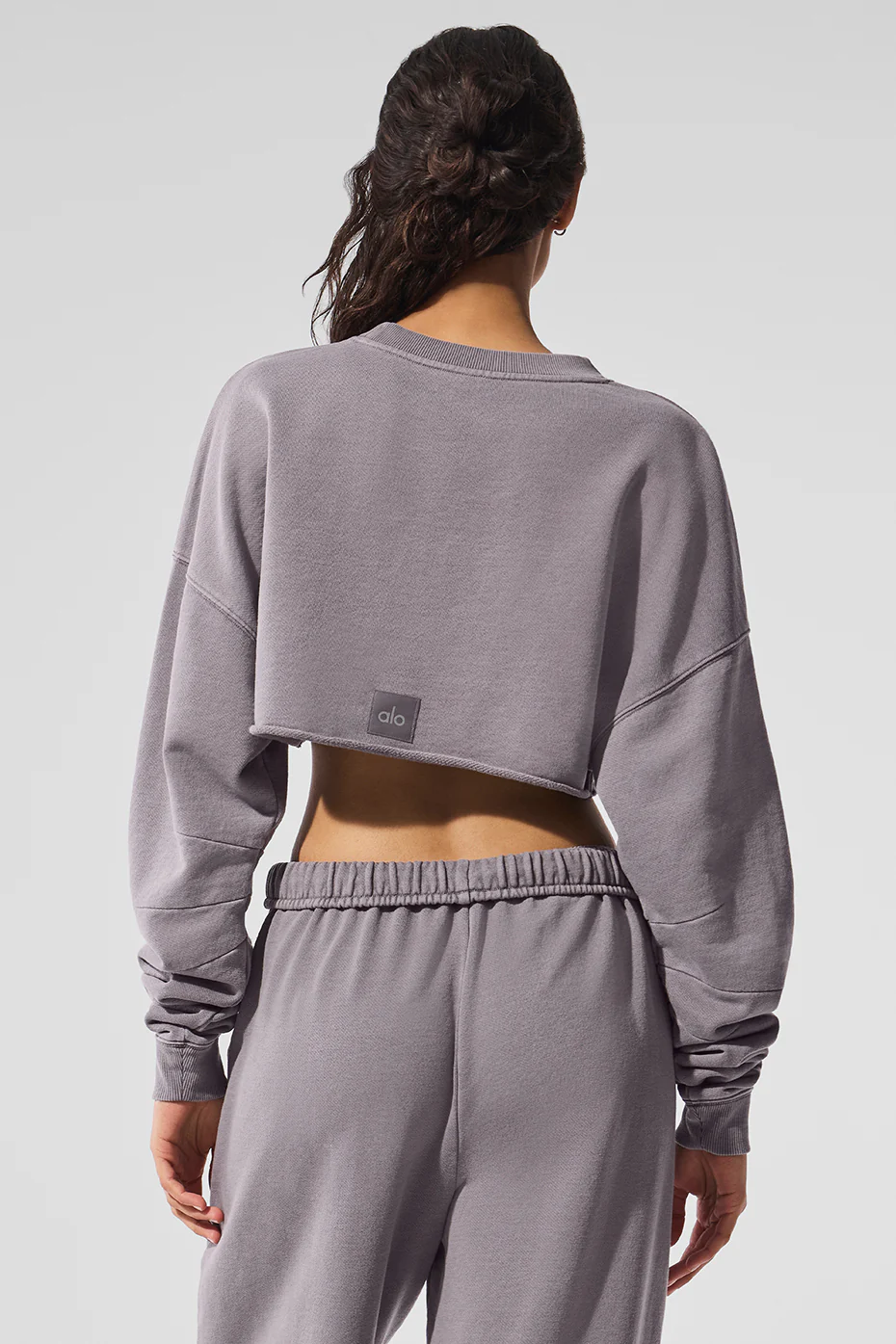 Washed Extreme Cropped Pullover - Cool Grey Wash